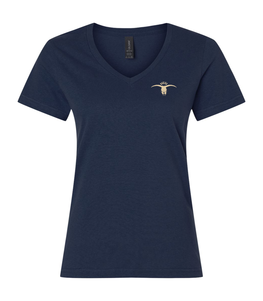 WOMENS WOODGRAIN V NECK TEE